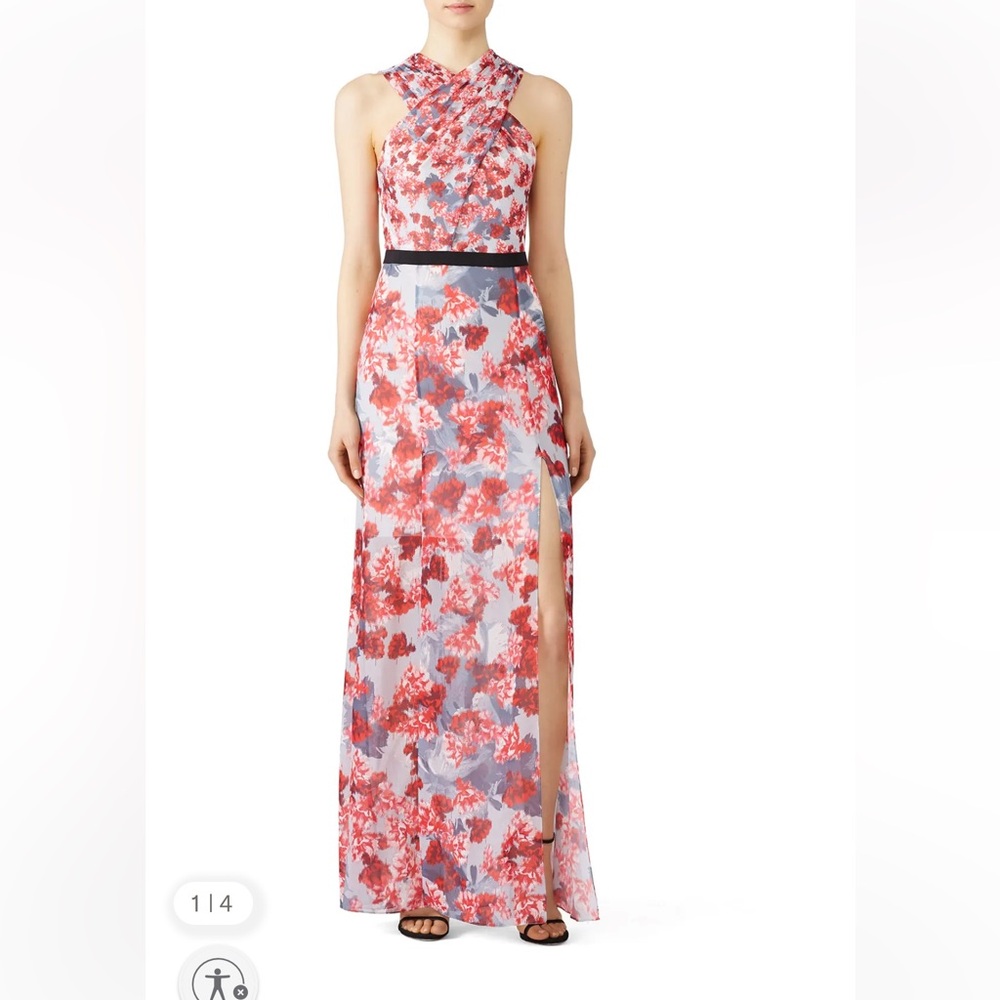 Prabal Gurung Red Floral Runway Gown
High Neck Formal Size 10
